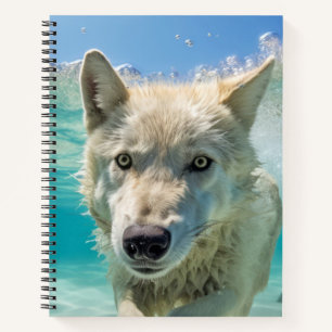 Carnet Wolf Animal Amusement Nature Jouer de l'eau dehors