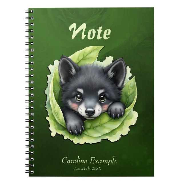 Carnet Wolf cub in the green (Devant)