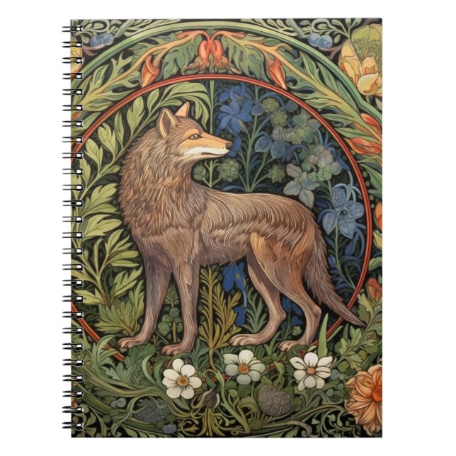 Carnet Wolf dans la forêt Art nouveau (Devant)