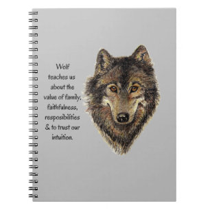 Carnet Wolf totem Inspirational Spirit Guide Animal Noteb