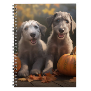 Carnet Wolfhound Chiot Automne Citrouille de plaisir