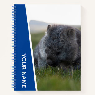 Carnet Wombat Australie Animal Mignon mangeant de l'Herbe