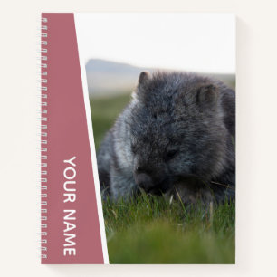 Carnet Wombat Australie Mignonne Manger Animal, Or Rose