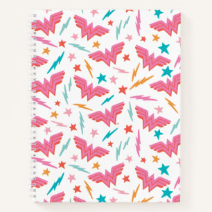 Carnet Wonder Woman Logo Rose et Motif Éclair