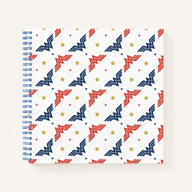 Carnet Wonder Woman Motif du logo rouge et bleu (Devant)