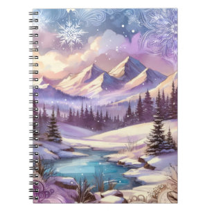Carnet Wonderland d'hiver Motifs de Nature Mountain Lake