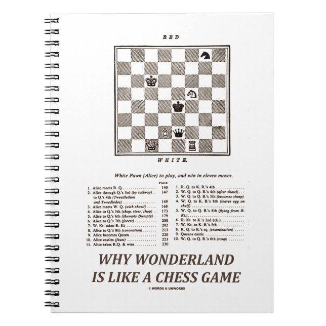 Carnet Wonderland Is Like A Chess Game (Devant)