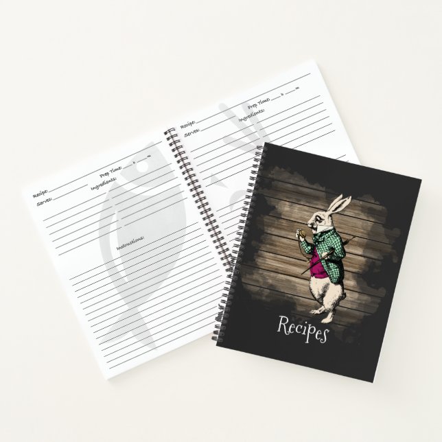 Carnet Wonderland White Rabbit Mint Recettes (Intérieur)