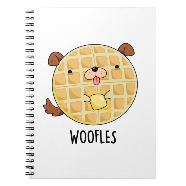 Carnet Woofles Drôle de Waffle de Chien de Pun  (Devant)