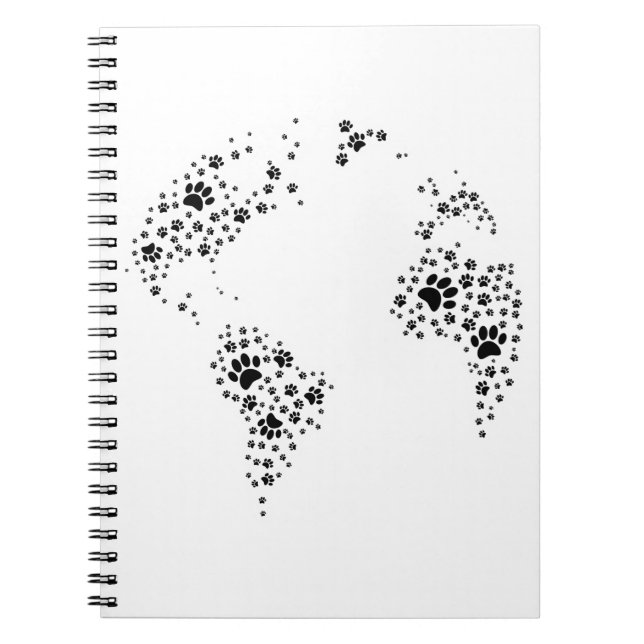 Carnet World Atlas Dog Empreintes de pattes (Devant)
