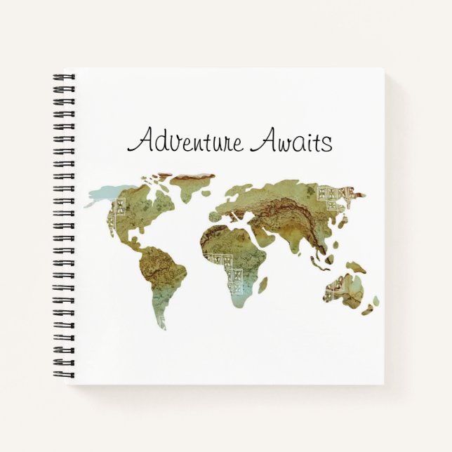 Carnet World Map Adventure Attend Travel (Devant)
