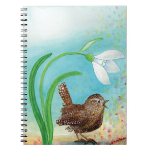 Carnet Wren Bird chante à l'aube Au printemps