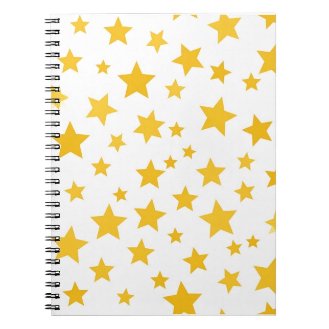 Carnet yellow stars on white background (Devant)