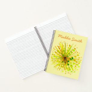 Carnet Yellow wildflower dandelion watercolor flower