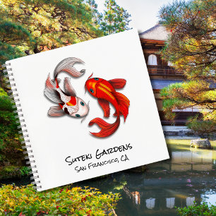 Carnet Yin Yang Koi Fish Botanical Garden Business Logo