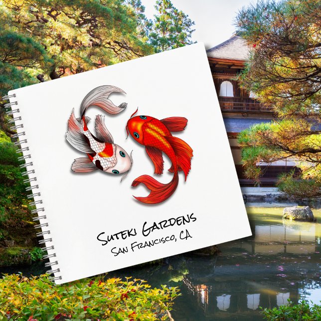 Carnet Yin Yang Koi Fish Botanical Garden Business Logo (Créateur téléchargé)