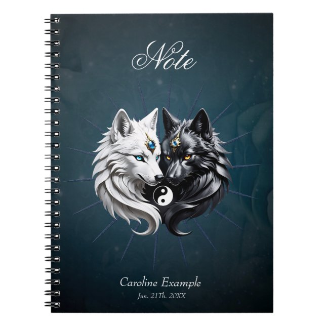 Carnet Yin Yang Wolves. (Devant)