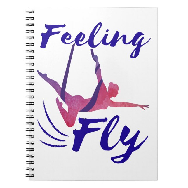 Carnet Yoga aérien mignonne femmes soies se sentent volée (Devant)