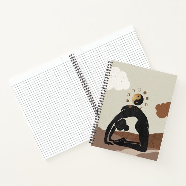 Carnet Yoga chameau pose ustrasana yin yang phases de lun (Intérieur)
