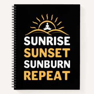 Carnet Yoga Lover | Yoga Sunrise Sunset Sunburn Répéter