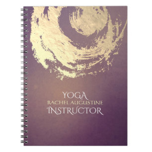 Carnet Yoga Méditation Instructeur Purple Gold ZEN Symbol