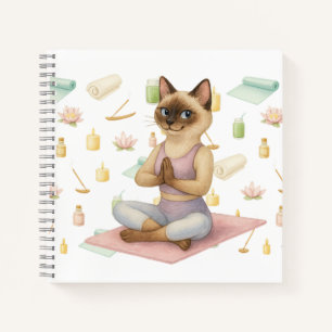 Carnet Yoga Pose Namaste pour Amoureux de les chats siamo