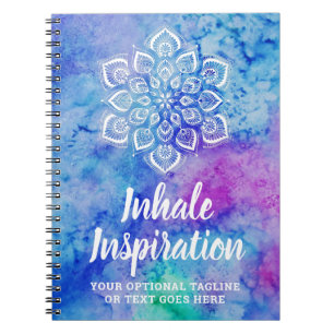 Carnet Yoga spirituel métaphysique de mandala d'aquarelle