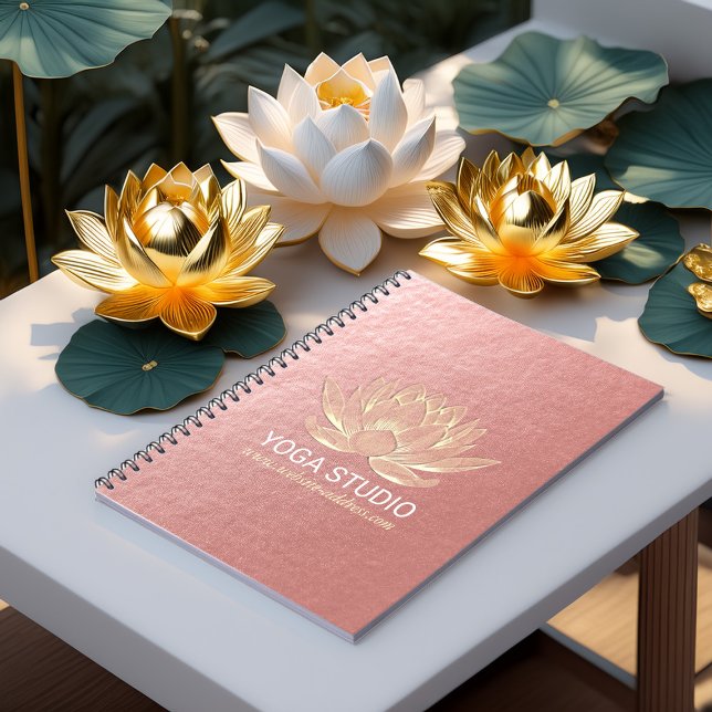 Carnet YOGA Studio Méditation Reiki Instructeur Gold Lotu (Créateur téléchargé)