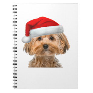 Carnet Yorkie Chemise mignonne Chien Santa Hat Image Drôl