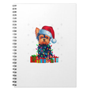 Carnet Yorkie Chien Moins Vilants Noël Éclairage Santa Ch
