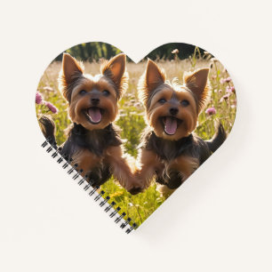 Carnet Yorkshire Terriers Jouer dans l'herbe
