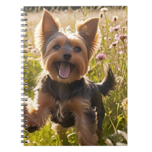 Carnet Yorkshire Terriers Jouer dans l'herbe