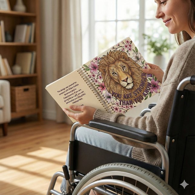 Carnet You Are Strong Lion Spiral Notebook (Empower someone special with this lion, "You are stronger than you know" personalized notebook!)