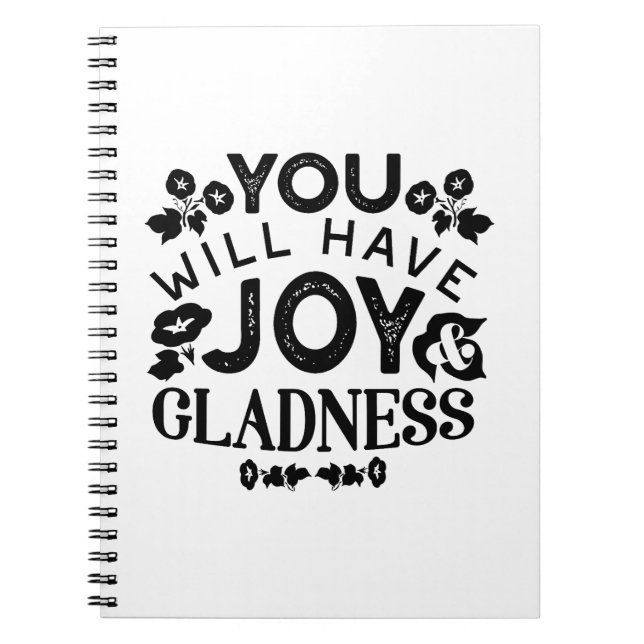 Carnet You Will Have Joy and Gladness Inspirational Quote (Devant)