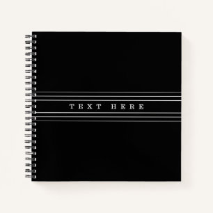 Carnet Your Custom Text & Modern Stripes   Black & White