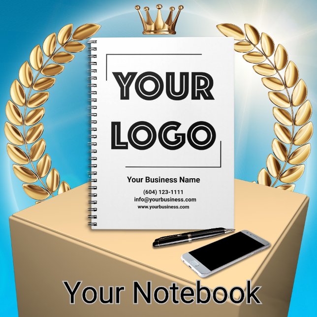 Carnet Your Logo Custom Business Marketing Black White (Créateur téléchargé)