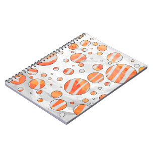 Carnet Zebra Orange et White Polka Dot