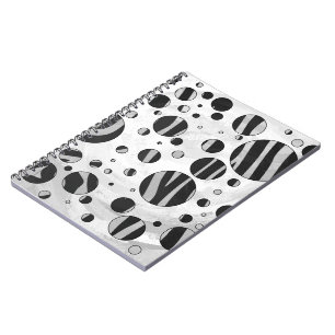 Carnet Zebra Polka point noir et gris clair
