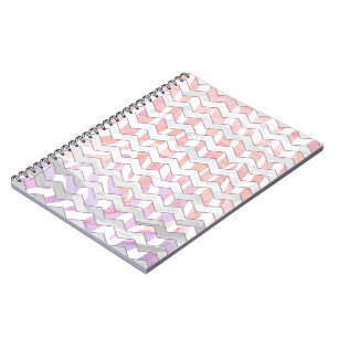 Carnet Zebra rose et blanc Chevron