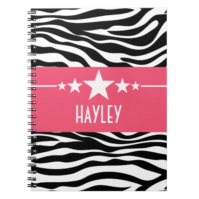 Carnet Zebra Rose Sassy Star (Devant)