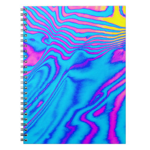 Carnet Zèbre à rayures psychédéliques : Néon Fluorescent
