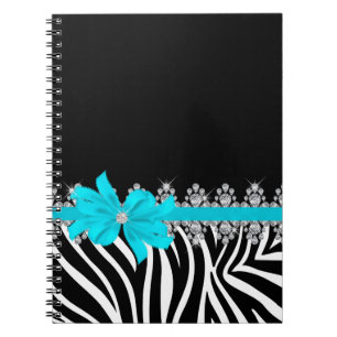 Carnet Zèbre de Delilah de diamant (Teal)