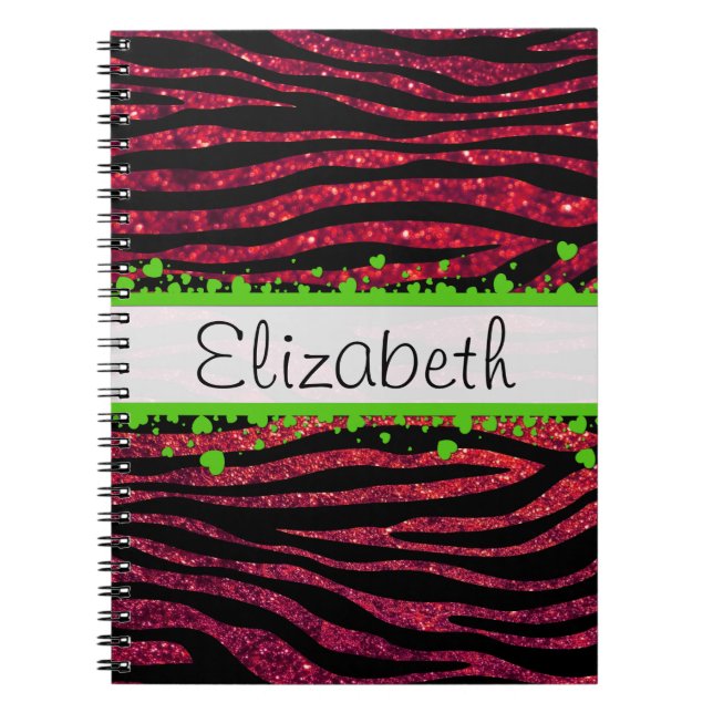 Carnet Zèbre rouge, Parties scintillant Zèbre, Zèbre Impr (Devant)