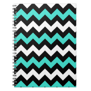 Carnet Zigzag noir blanc turquoise