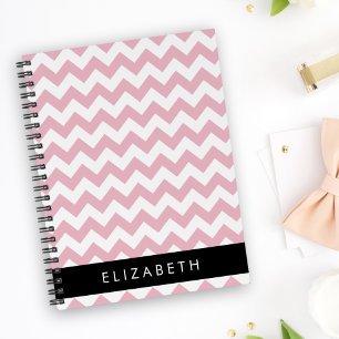 Carnet Zigzag Rose, Chevron Rose, Motif Vague, Votre Nom