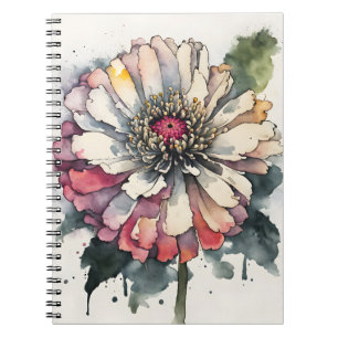 Carnet Zinnia - Fleurs aquarelles