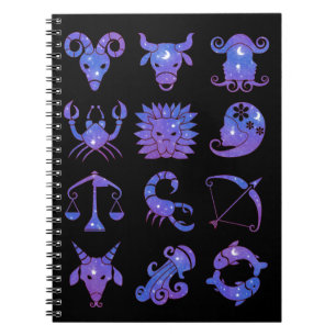 Carnet Zodiac en bleu étoilé