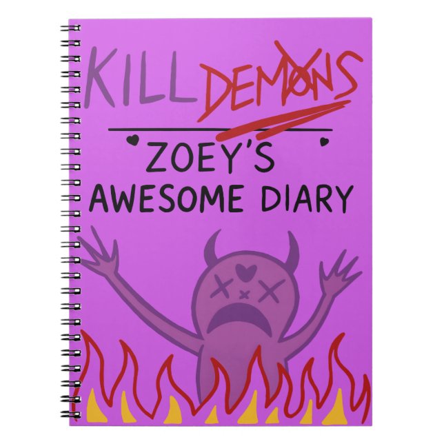 Carnet Zoey’s Awesome Diary – Funny Purple Demon Notebook (Devant)