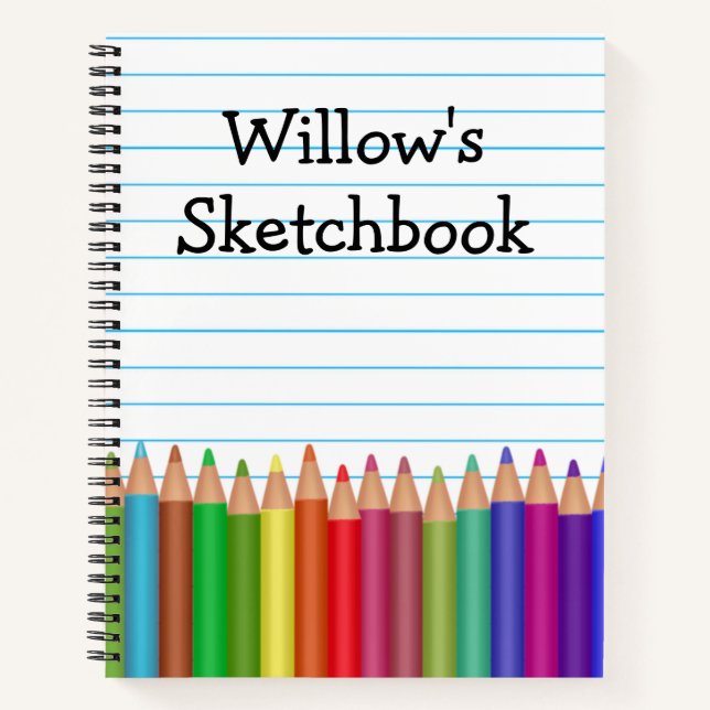 Carnets de croquis pour enfants personnalisés (Devant)