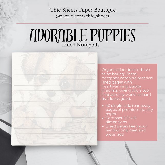 Carnets de notes avec de adorables chiots (Créateur téléchargé)